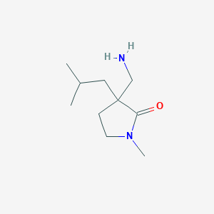 molecular formula C10H20N2O B13210390 3-(Aminomethyl)-1-methyl-3-(2-methylpropyl)pyrrolidin-2-one 