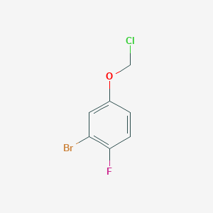 molecular formula C7H5BrClFO B13210410 2-Bromo-4-(chloromethoxy)-1-fluorobenzene 