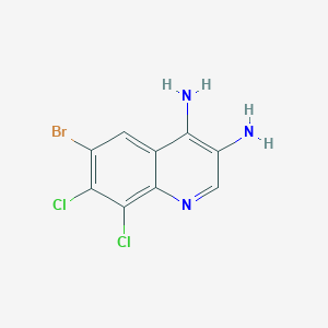molecular formula C9H6BrCl2N3 B13210420 6-Bromo-7,8-dichloroquinoline-3,4-diamine 