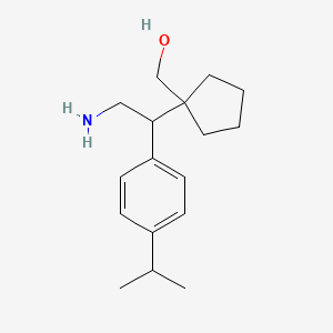 molecular formula C17H27NO B13210474 (1-{2-Amino-1-[4-(propan-2-yl)phenyl]ethyl}cyclopentyl)methanol 