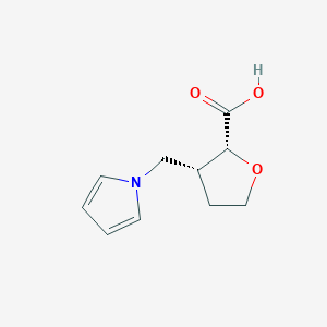molecular formula C10H13NO3 B13210504 Rac-(2R,3R)-3-[(1H-pyrrol-1-yl)methyl]oxolane-2-carboxylic acid 
