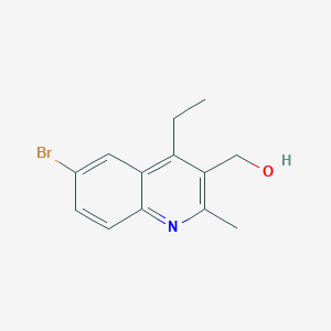 molecular formula C13H14BrNO B13210530 (6-Bromo-4-ethyl-2-methylquinolin-3-yl)methanol 