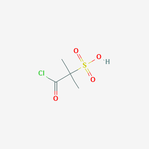 molecular formula C4H7ClO4S B13210541 2-Methyl-2-sulfopropanoylchloride 