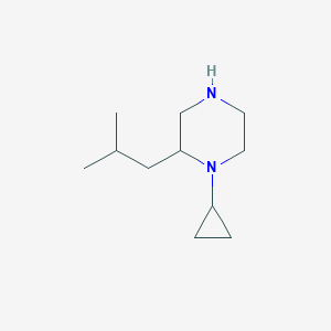molecular formula C11H22N2 B13210549 1-Cyclopropyl-2-(2-methylpropyl)piperazine 