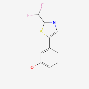 molecular formula C11H9F2NOS B13210571 2-(Difluoromethyl)-5-(3-methoxyphenyl)-1,3-thiazole 