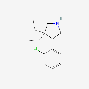 molecular formula C14H20ClN B13210604 4-(2-Chlorophenyl)-3,3-diethylpyrrolidine 