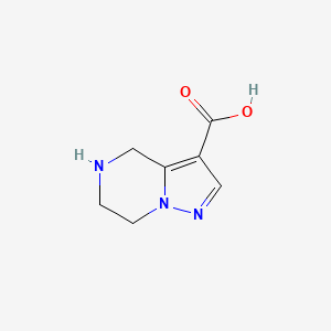 molecular formula C7H9N3O2 B13210606 4,5,6,7-Tetrahydropyrazolo[1,5-a]pyrazine-3-carboxylic acid 