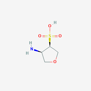 molecular formula C4H9NO4S B13210614 (3R,4R)-4-Aminooxolane-3-sulfonic acid 