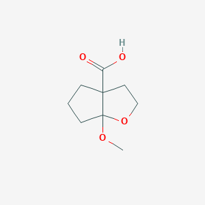 molecular formula C9H14O4 B13210632 6A-methoxy-hexahydro-2H-cyclopenta[b]furan-3a-carboxylic acid 