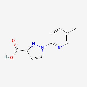 molecular formula C10H9N3O2 B13210654 1-(5-methylpyridin-2-yl)-1H-pyrazole-3-carboxylic acid 