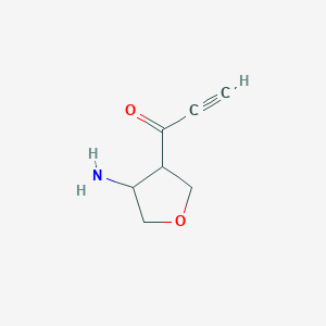 molecular formula C7H9NO2 B13210655 1-(4-Aminooxolan-3-yl)prop-2-yn-1-one 