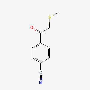 molecular formula C10H9NOS B13210699 4-[2-(Methylsulfanyl)acetyl]benzonitrile 