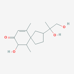 molecular formula C15H24O4 B132107 3,11,12-Trihydroxy-1(10)-spirovetiven-2-one CAS No. 220328-04-1