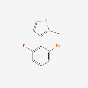 molecular formula C11H8BrFS B13210733 3-(2-Bromo-6-fluorophenyl)-2-methylthiophene 