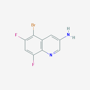 molecular formula C9H5BrF2N2 B13210735 5-Bromo-6,8-difluoroquinolin-3-amine 
