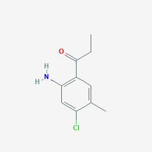 molecular formula C10H12ClNO B13210759 1-(2-Amino-4-chloro-5-methylphenyl)propan-1-one 
