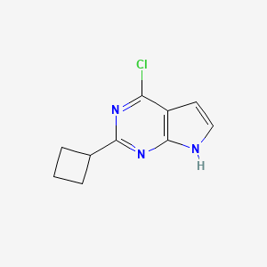 molecular formula C10H10ClN3 B13210760 4-Chloro-2-cyclobutyl-7H-pyrrolo[2,3-d]pyrimidine 