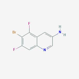 molecular formula C9H5BrF2N2 B13210790 6-Bromo-5,7-difluoroquinolin-3-amine 