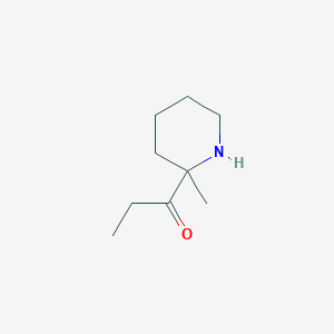 molecular formula C9H17NO B13210861 1-(2-Methylpiperidin-2-yl)propan-1-one 
