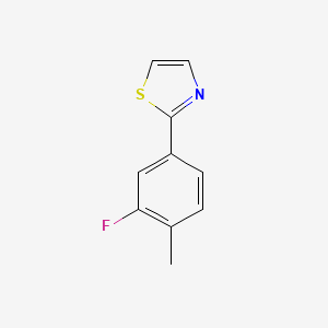molecular formula C10H8FNS B13210881 2-(3-Fluoro-4-methylphenyl)-1,3-thiazole 