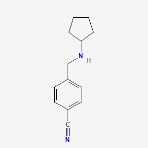 molecular formula C13H16N2 B13210886 4-[(Cyclopentylamino)methyl]benzonitrile 