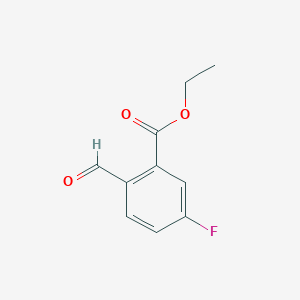molecular formula C10H9FO3 B13210912 Ethyl 5-fluoro-2-formylbenzoate 