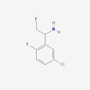 molecular formula C8H8ClF2N B13210935 1-(5-Chloro-2-fluorophenyl)-2-fluoroethan-1-amine 