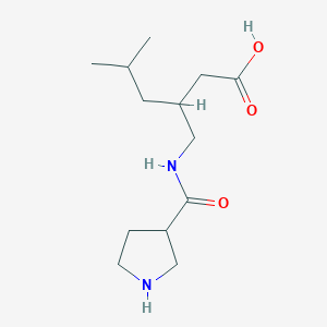 molecular formula C13H24N2O3 B13210963 5-Methyl-3-{[(pyrrolidin-3-yl)formamido]methyl}hexanoic acid 
