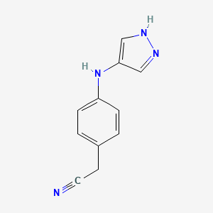 molecular formula C11H10N4 B13211023 2-{4-[(1H-pyrazol-4-yl)amino]phenyl}acetonitrile 