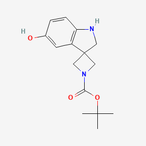 molecular formula C15H20N2O3 B13211026 tert-Butyl 5'-hydroxy-1',2'-dihydrospiro[azetidine-3,3'-indole]-1-carboxylate 
