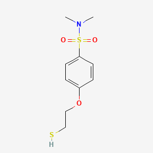 molecular formula C10H15NO3S2 B13211125 N,N-Dimethyl-4-(2-sulfanylethoxy)benzene-1-sulfonamide 