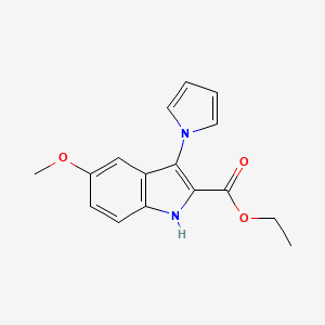 Ethyl 5-methoxy-3-(1H-pyrrol-1-yl)-1H-indole-2-carboxylate
