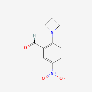 molecular formula C10H10N2O3 B13211191 2-(Azetidin-1-yl)-5-nitrobenzaldehyde 