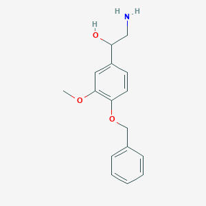 molecular formula C16H19NO3 B132112 alpha-(AMinoMethyl)-3-Methoxy-4-(phenylMethoxy)-benzeneMethanol CAS No. 60372-08-9