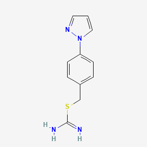 molecular formula C11H12N4S B13211201 ({[4-(1H-pyrazol-1-yl)phenyl]methyl}sulfanyl)methanimidamide 