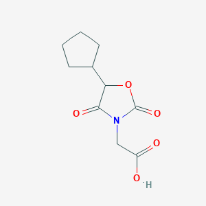 molecular formula C10H13NO5 B13211206 2-(5-Cyclopentyl-2,4-dioxo-1,3-oxazolidin-3-yl)acetic acid 