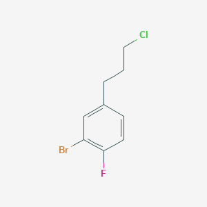 molecular formula C9H9BrClF B13211222 2-Bromo-4-(3-chloropropyl)-1-fluorobenzene 