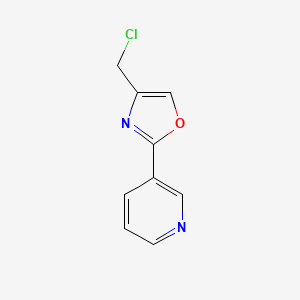 molecular formula C9H7ClN2O B13211224 3-[4-(Chloromethyl)-1,3-oxazol-2-yl]pyridine 