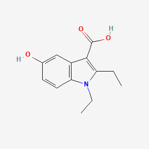 molecular formula C13H15NO3 B13211296 1,2-Diethyl-5-hydroxy-1H-indole-3-carboxylic acid 