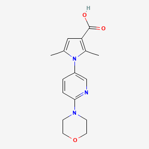 molecular formula C16H19N3O3 B1321132 2,5-二甲基-1-(6-吗啉-4-基吡啶-3-基)-1H-吡咯-3-羧酸 CAS No. 950416-38-3