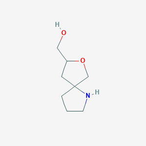 molecular formula C8H15NO2 B13211353 {7-Oxa-1-azaspiro[4.4]nonan-8-yl}methanol 