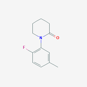 molecular formula C12H14FNO B13211377 1-(2-Fluoro-5-methylphenyl)piperidin-2-one 