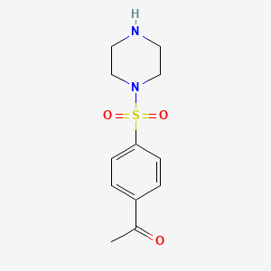 molecular formula C12H16N2O3S B13211457 1-(4-Piperazin-1-ylsulfonylphenyl)ethanone 