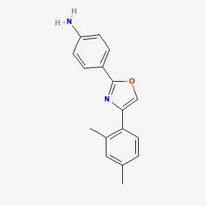 molecular formula C17H16N2O B1321155 4-(4-(2,4-Dimethylphenyl)oxazol-2-yl)aniline CAS No. 951623-01-1