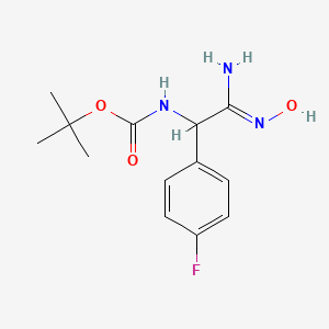 molecular formula C13H18FN3O3 B13211737 tert-butyl N-[(4-fluorophenyl)(N'-hydroxycarbamimidoyl)methyl]carbamate CAS No. 1193390-66-7
