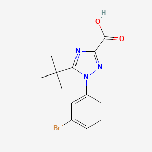 molecular formula C13H14BrN3O2 B13211745 1-(3-Bromophenyl)-5-tert-butyl-1H-1,2,4-triazole-3-carboxylic acid 