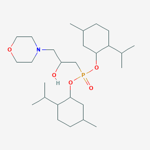 molecular formula C27H52NO5P B13211813 Bis[5-methyl-2-(propan-2-yl)cyclohexyl] [2-hydroxy-3-(morpholin-4-yl)propyl]phosphonate 