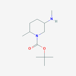 molecular formula C12H24N2O2 B13211844 tert-Butyl 2-methyl-5-(methylamino)piperidine-1-carboxylate 