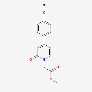molecular formula C15H12N2O3 B13211858 Methyl 2-[4-(4-cyanophenyl)-2-oxo-1,2-dihydropyridin-1-yl]acetate 