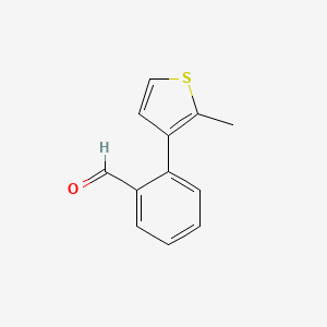 molecular formula C12H10OS B13211897 2-(2-Methylthiophen-3-yl)benzaldehyde 
